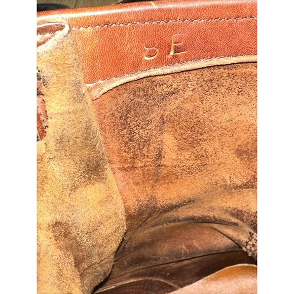 Vintage Handmade brown leather boots men’s size 8E. Lace up. - Picture 4 of 16